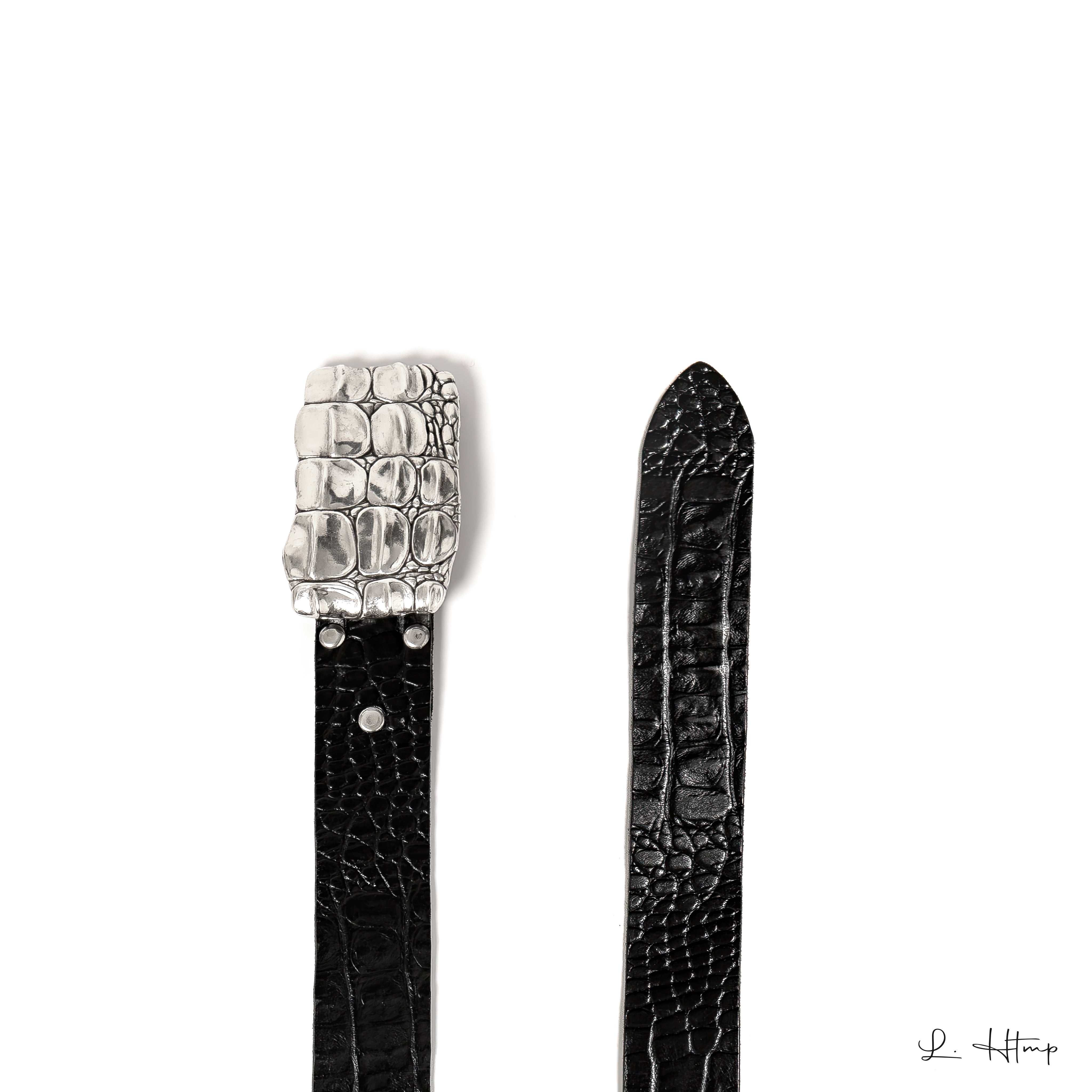 Vegan Alligator Leather Belt