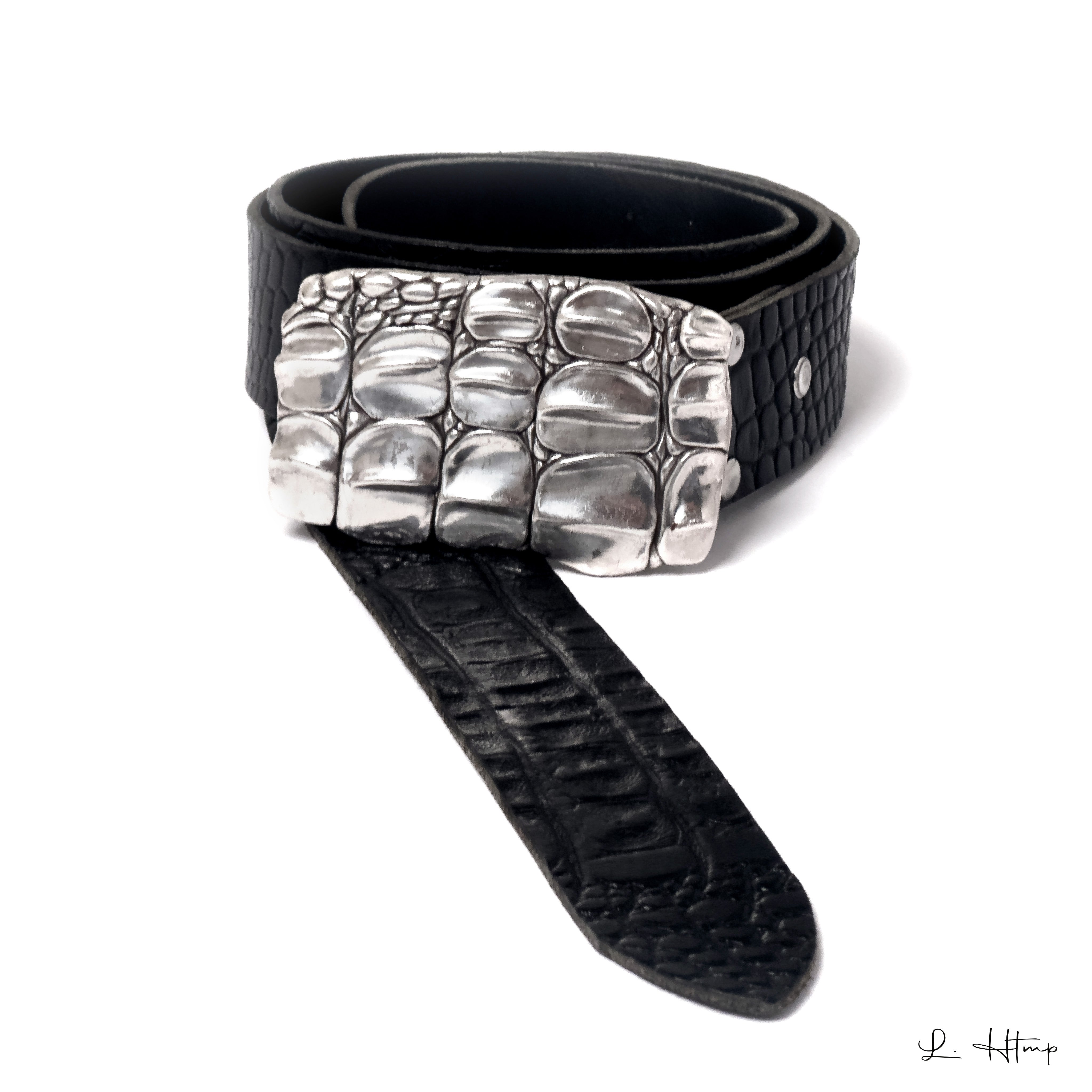 Vegan Alligator Leather Belt